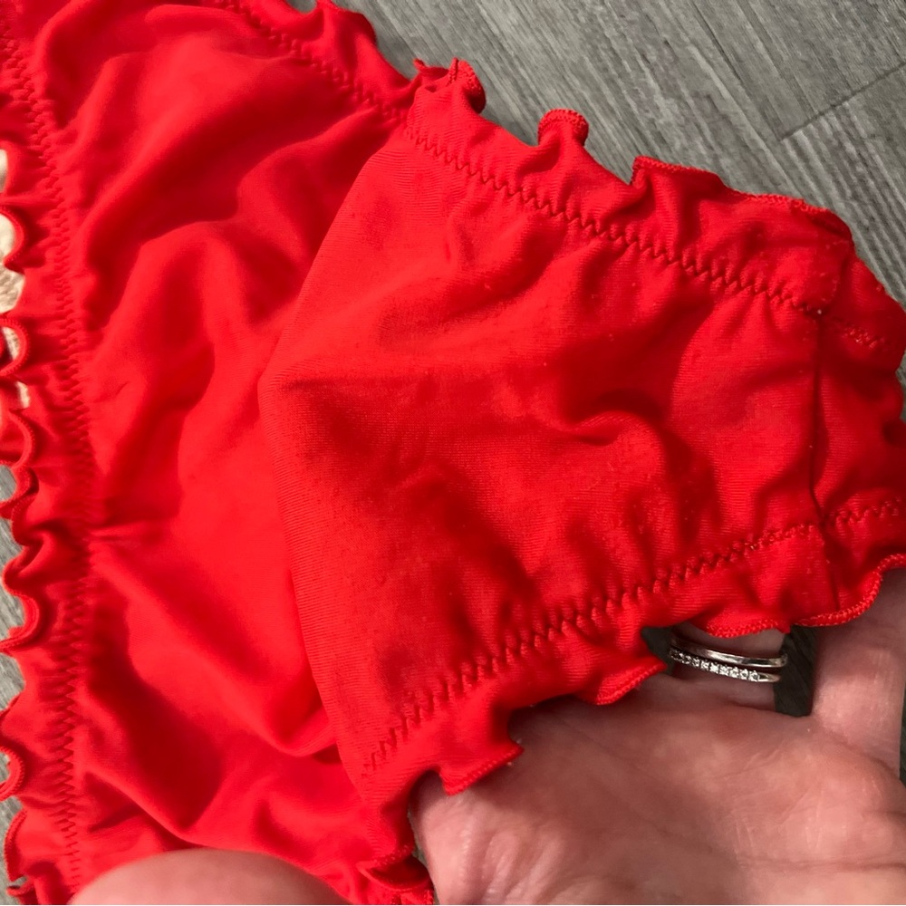 Shade & Shore Red Ruffle Bikini Bottom - Picture 3 of 4